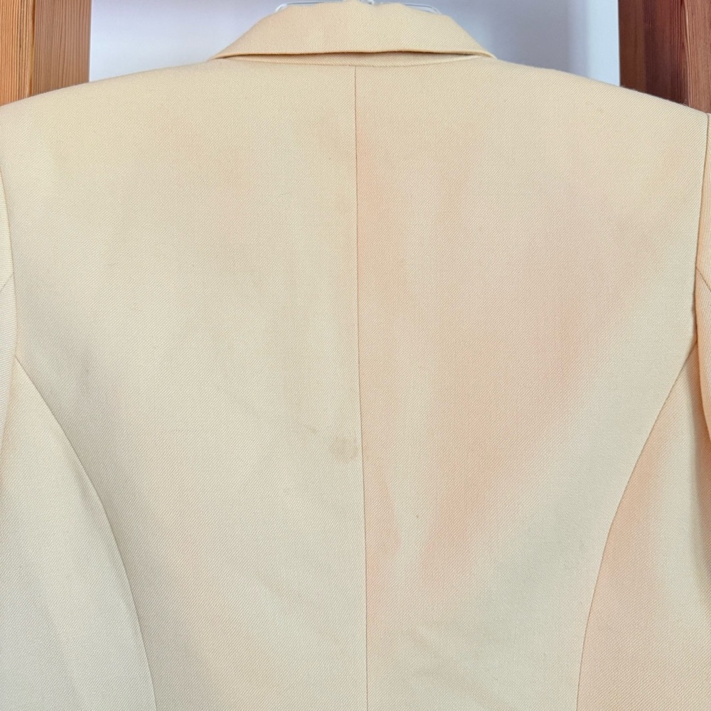 Vintage Pendleton Peak Lapel Butter Yellow Blazer Suit Jacket Size 8 Petite Wool - Picture 6 of 8